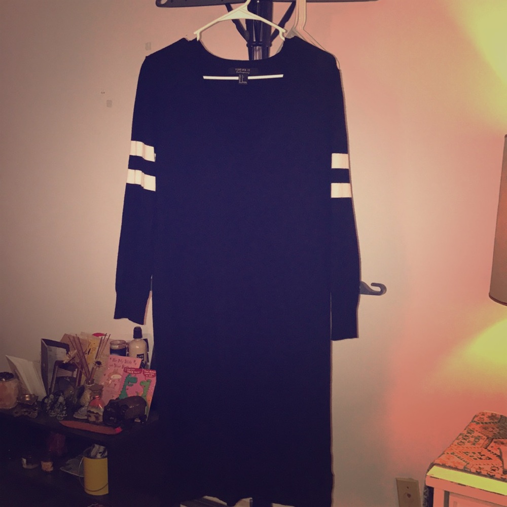Black and white striped sweater dress!